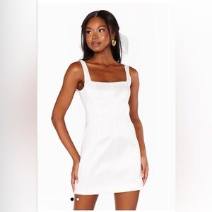 Show Me Your Mumu- Camille Mini Dress White Taffeta